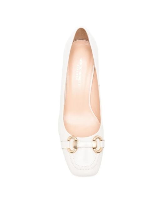 SERGIO MORETTI FIRENZE Natural Horsebit-Detail Square-Toe Pumps