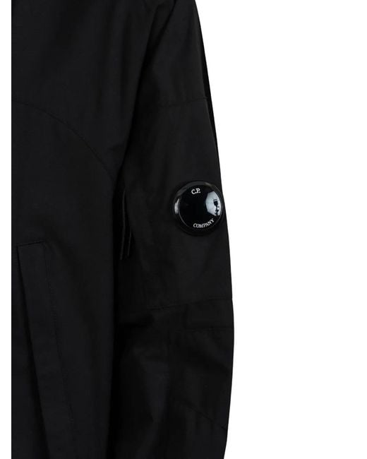 C P Company Black Long-Sleeve Hooded Jacket for men