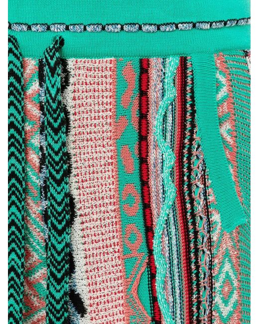 Laneus Green Knitted Patterned Shorts for men