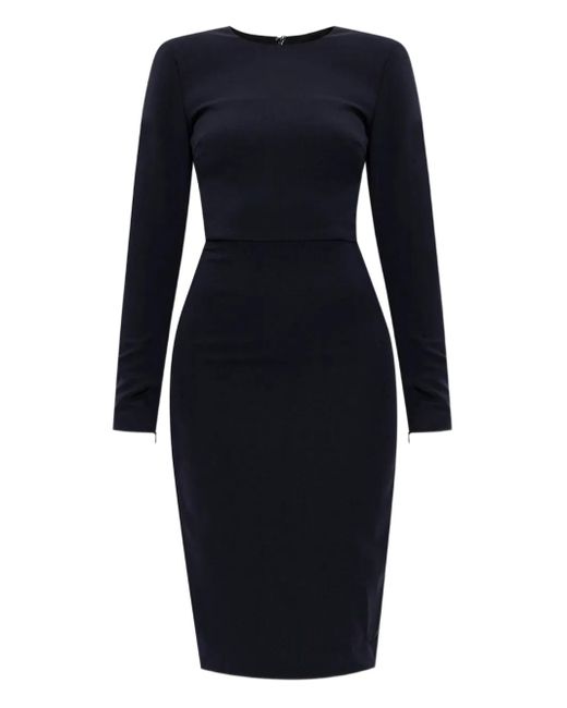 Victoria Beckham Blue Fitted Dress With Long Sleeves