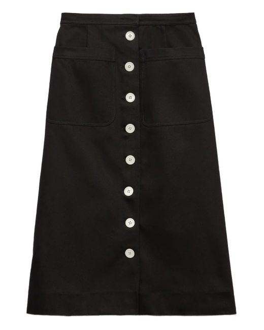 Prada コットン スカート ブラック | Lyst