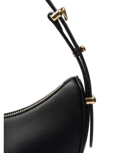Prada Black Crescent-Shaped Leather Shoulder Bag