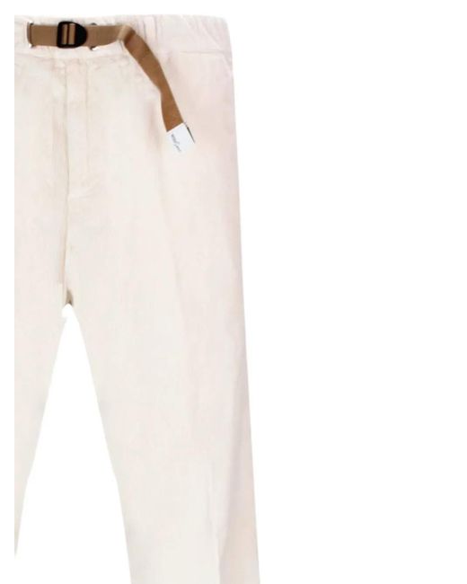 White Sand White Belted Trousers for men
