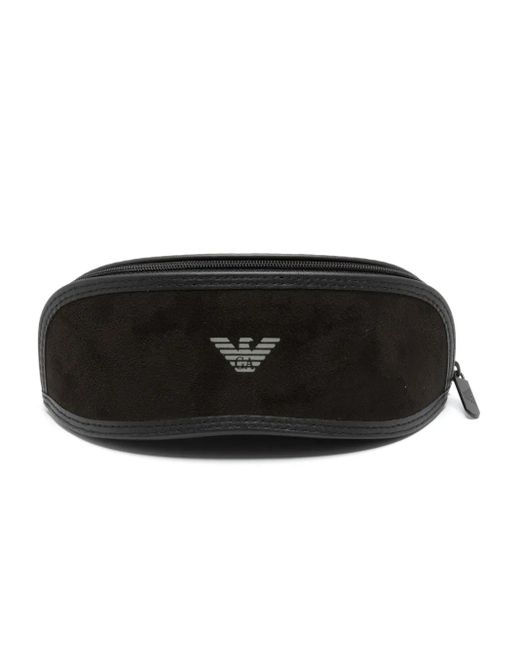 Emporio Armani Blue Shield-Frame Sunglasses for men