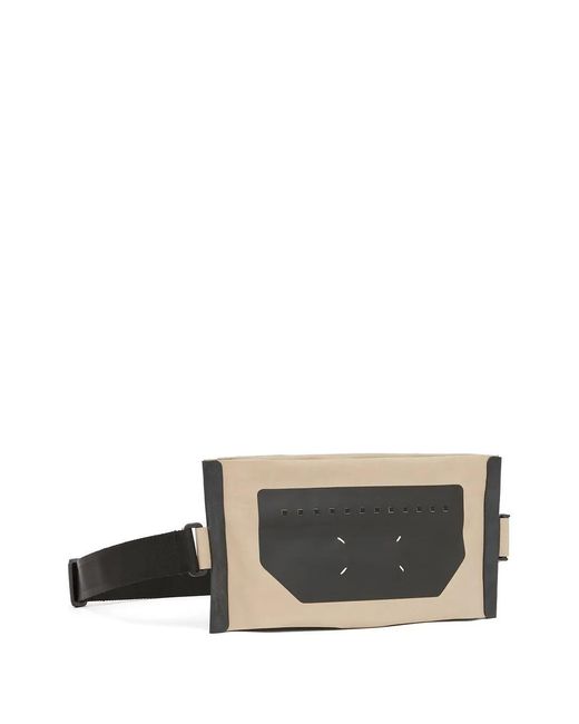 Maison Margiela Gray Signature Four-Stitch Logo Crossbody Bag for men