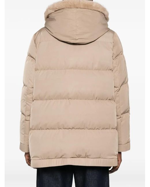 Lou Andrea Natural Hooded Zip-Fastening Coat