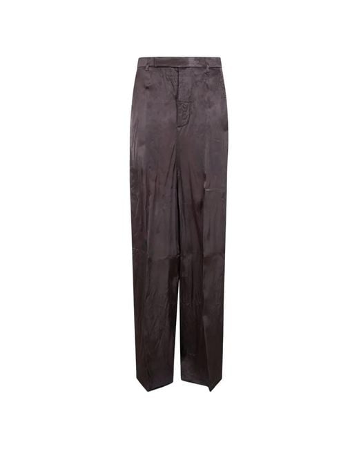 Rick Owens Gray Flat-Front Trousers
