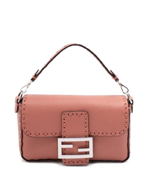 Mini Sac Porté Épaule En Cuir Fendi en coloris Pink
