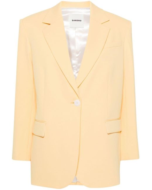Sandro Natural Notched-lapels Single-breasted Blazer