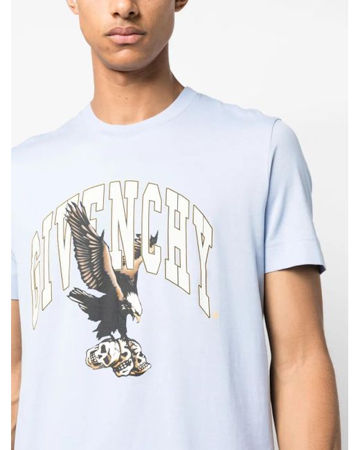 Camiseta Eagle Con Logo Estampado Givenchy de hombre de color Blue