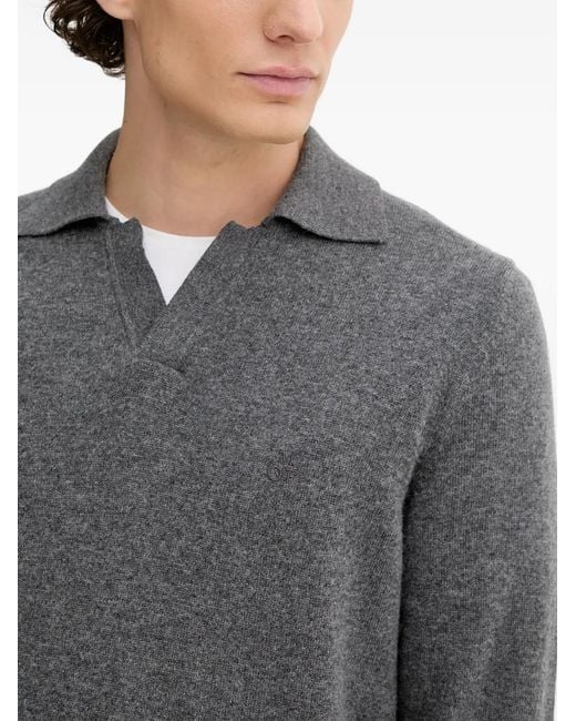 Marc O' Polo Gray Long-Sleeve Polo-Collar Sweater for men