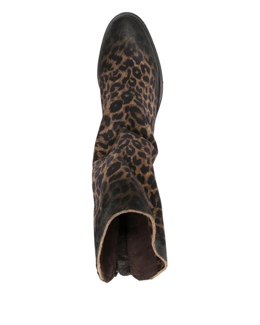 METISSE Black 55Mm Leopard-Print Ankle Boots