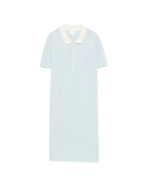 A.P.C. White Collared Pocket Polo Dress