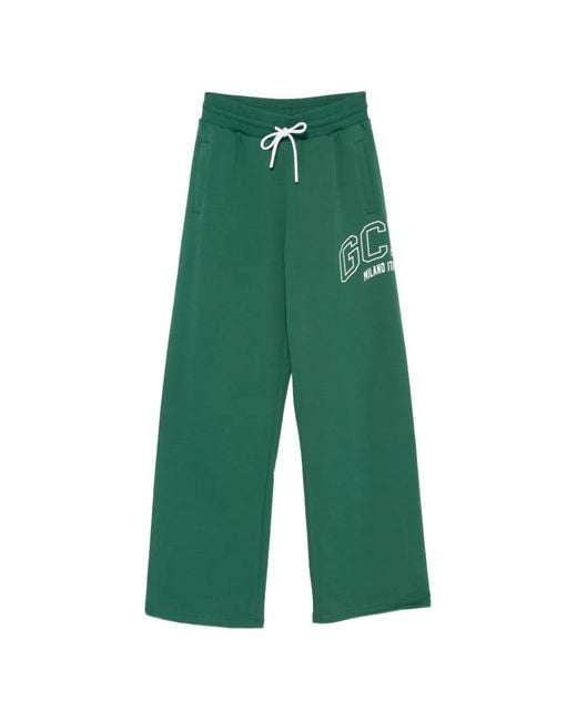 Gcds Green Logo-Print Drawstring Track Pants