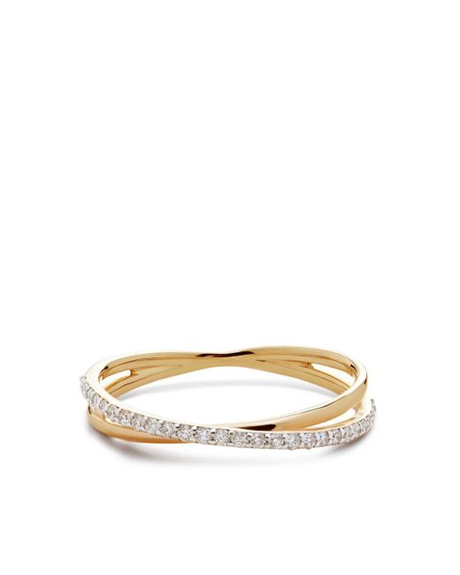 Monica Vinader Metallic 14Kt Crossover Diamond Ring