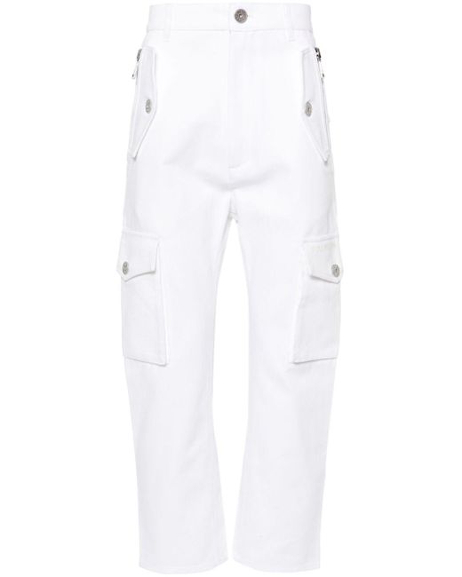 Balmain White Cargo Pants for men