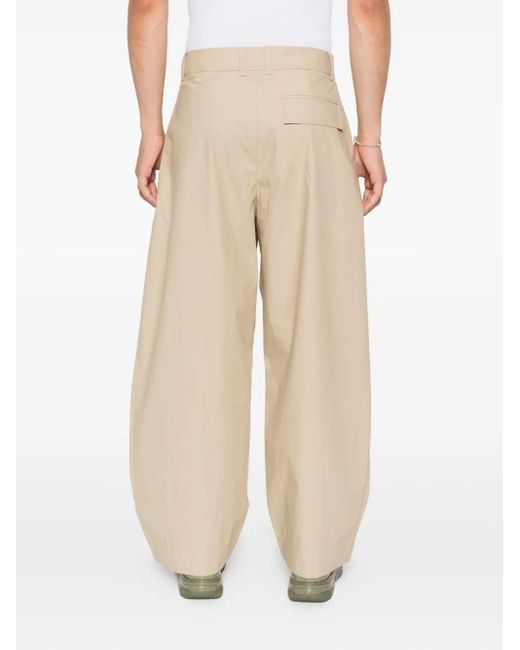 Pantaloni Con Pieghe di Studio Nicholson in Natural da Uomo