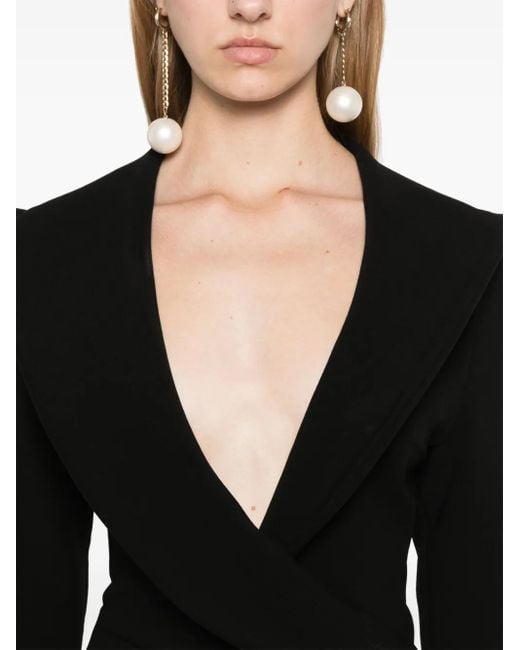 Magda Butrym Black Wrap-Design Mini Dress