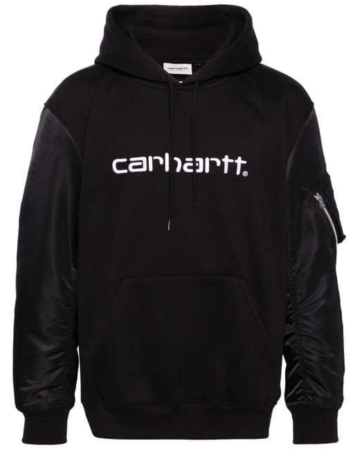 Junya Watanabe Black X Carhartt Wip Logo Embroidered Hoodie for men