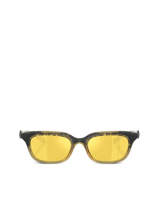 DIESEL Yellow Rectangle-Frame Sunglasses