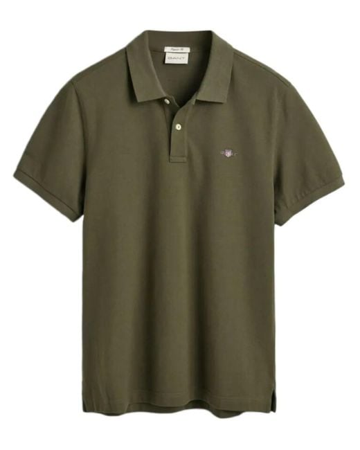 Gant Green Logo-Embroidered Polo Shirt for men