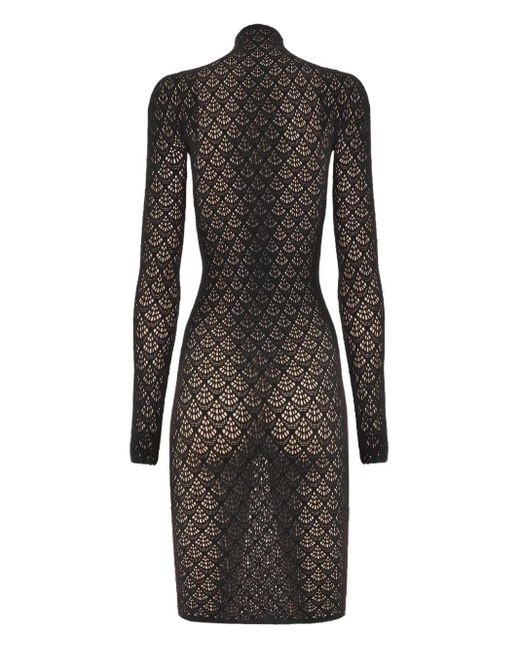 Abito Corto Mermaid A Collo Alto di Wolford in Black