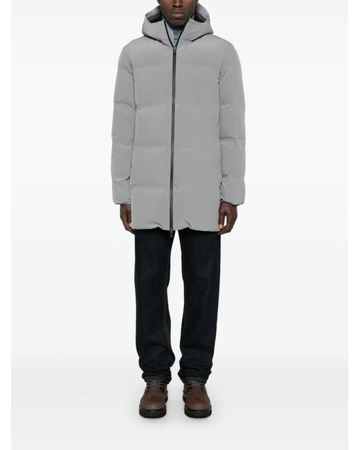 Herno Gray Hooded Puffer Coat for men