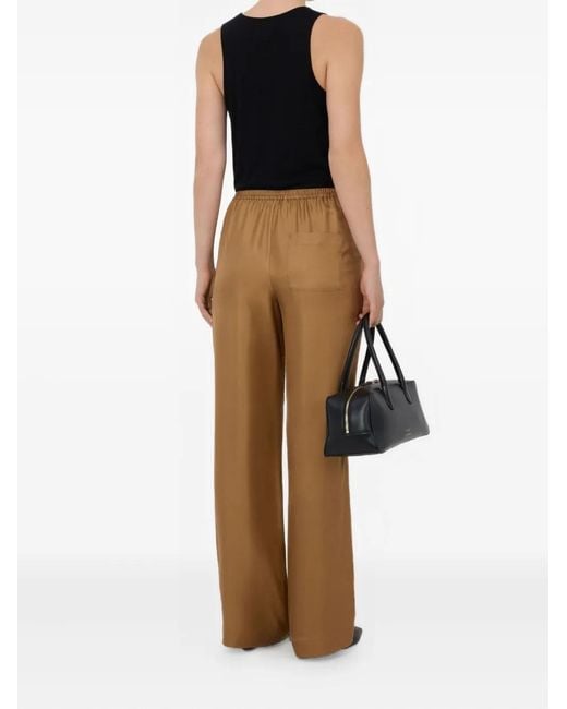 Loulou de Saison Brown Alera Lds Elasticated-Waistband Trousers