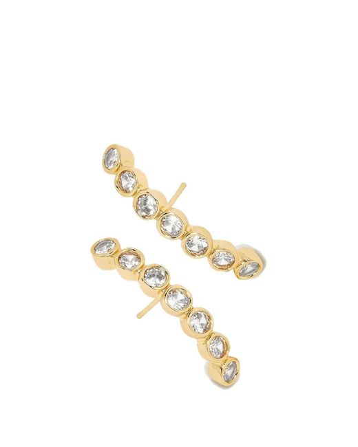 Yoj Metallic Averto Crystal Plated Stud Earrings
