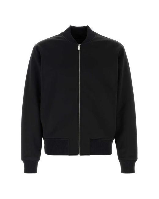 Prada Black Zip-Up Logo-Patch Jacket for men