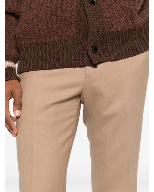 Cellar Door Natural Tapered-Leg Button Wool Trousers for men
