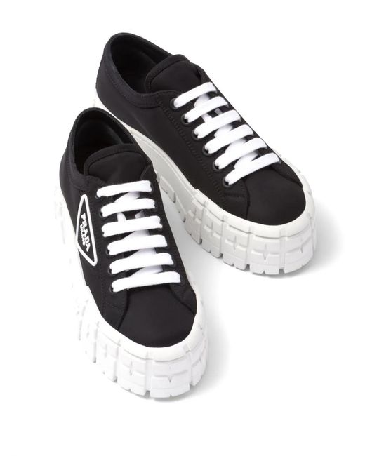 Prada Black Double Wheel Low-top Sneakers