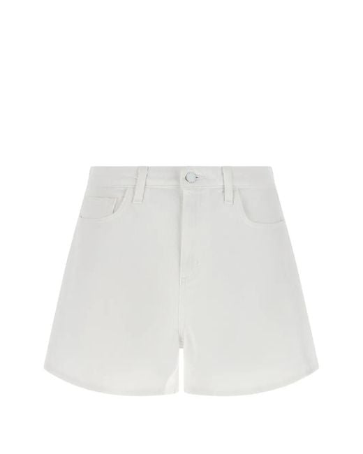 L'Agence White Lissania Flared Shorts