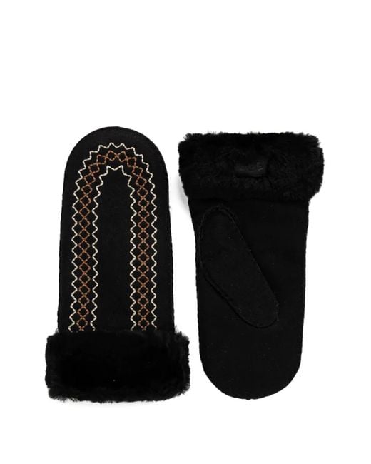 Ugg Black Atherson Handschuhe mit Stickerei