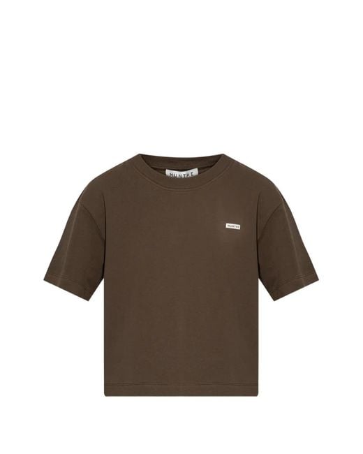 Munthe レディース ブラウン Bellamy ロゴ Tシャツ