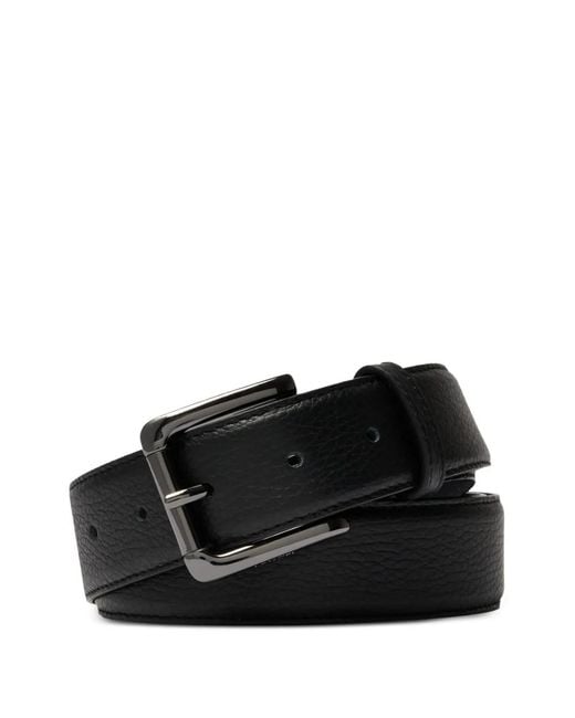 Lancel Black Adjustable Grained-Leather Belt