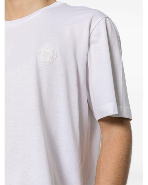 Camiseta con logo bordado Brioni de hombre de color White