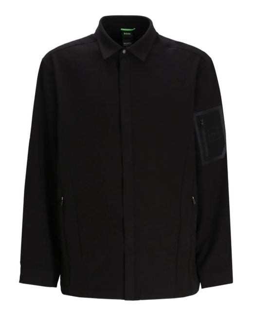 Boss Shirtjack Met Zakdetail in het Black voor heren