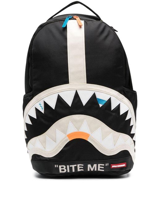 Sprayground Black Bite Me Shark Backpack for men