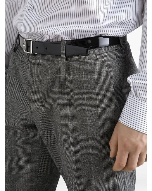 Dolce & Gabbana Gray Check-Pattern Three-Piece Suit for men