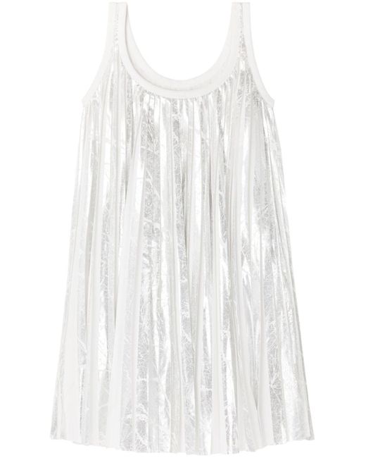 AZ FACTORY White Josephine Pleated Midi Dress