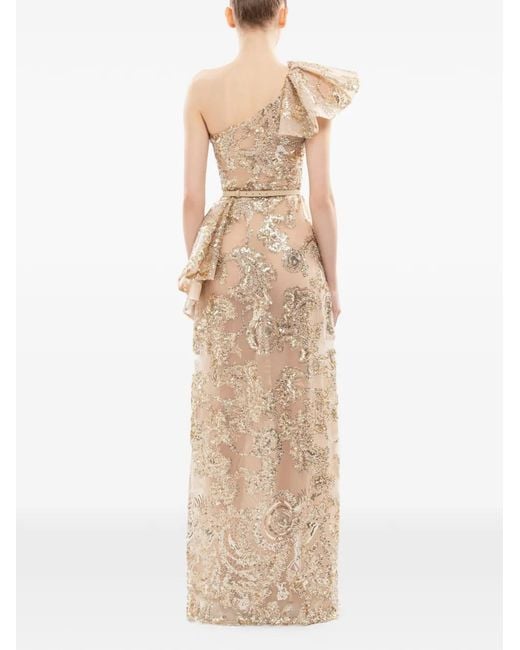 nude embroidered maxi dress Baltic Born Womens Marseille Embossed Maxi Dress | Nude Rose