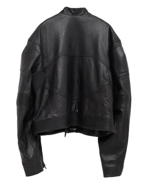 Balenciaga Black Perforated Leather Jacket for men
