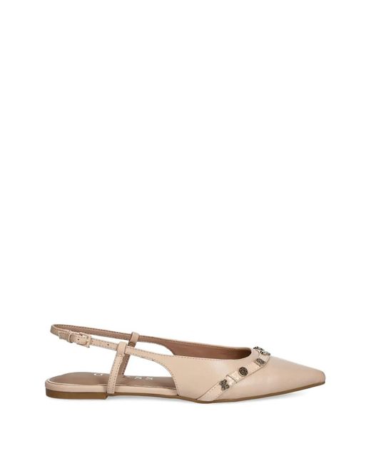 Guess White Dorlee Pointed Embellished Ballet Flats