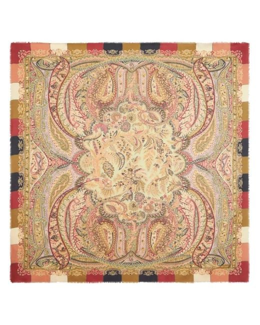 Etro Multicolor Paisley-Print Frayed-Edge Scarf