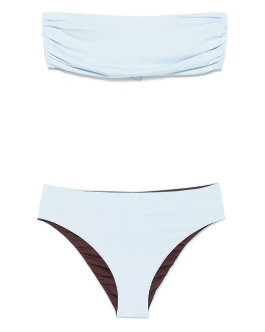 Fisico Blue Bandeau-Style Bikini