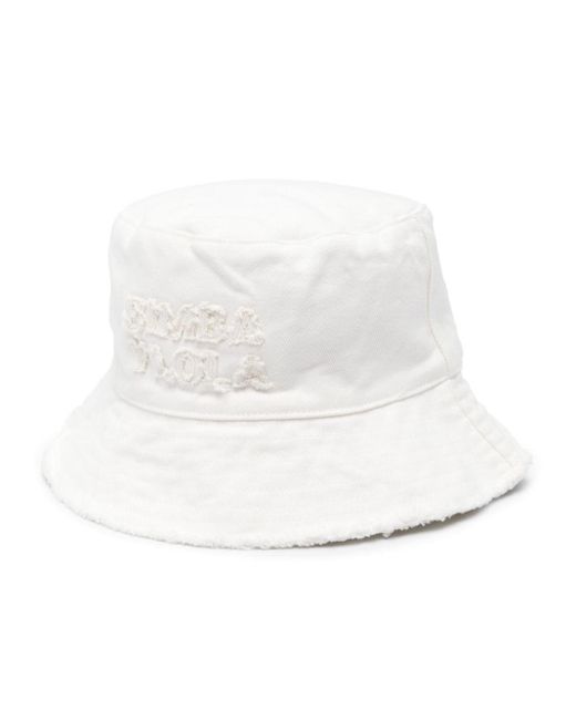 Bimba Y Lola White Logo-lettering Bucket Hat