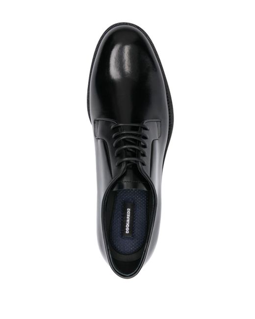 DSquared² Black Leather Derby Shoes for men