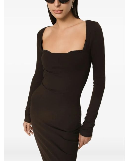 Dolce & Gabbana Black Jersey Sheath Dress
