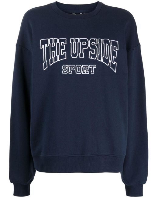 The Upside Sweater Met Geborduurd Logo in het Blue